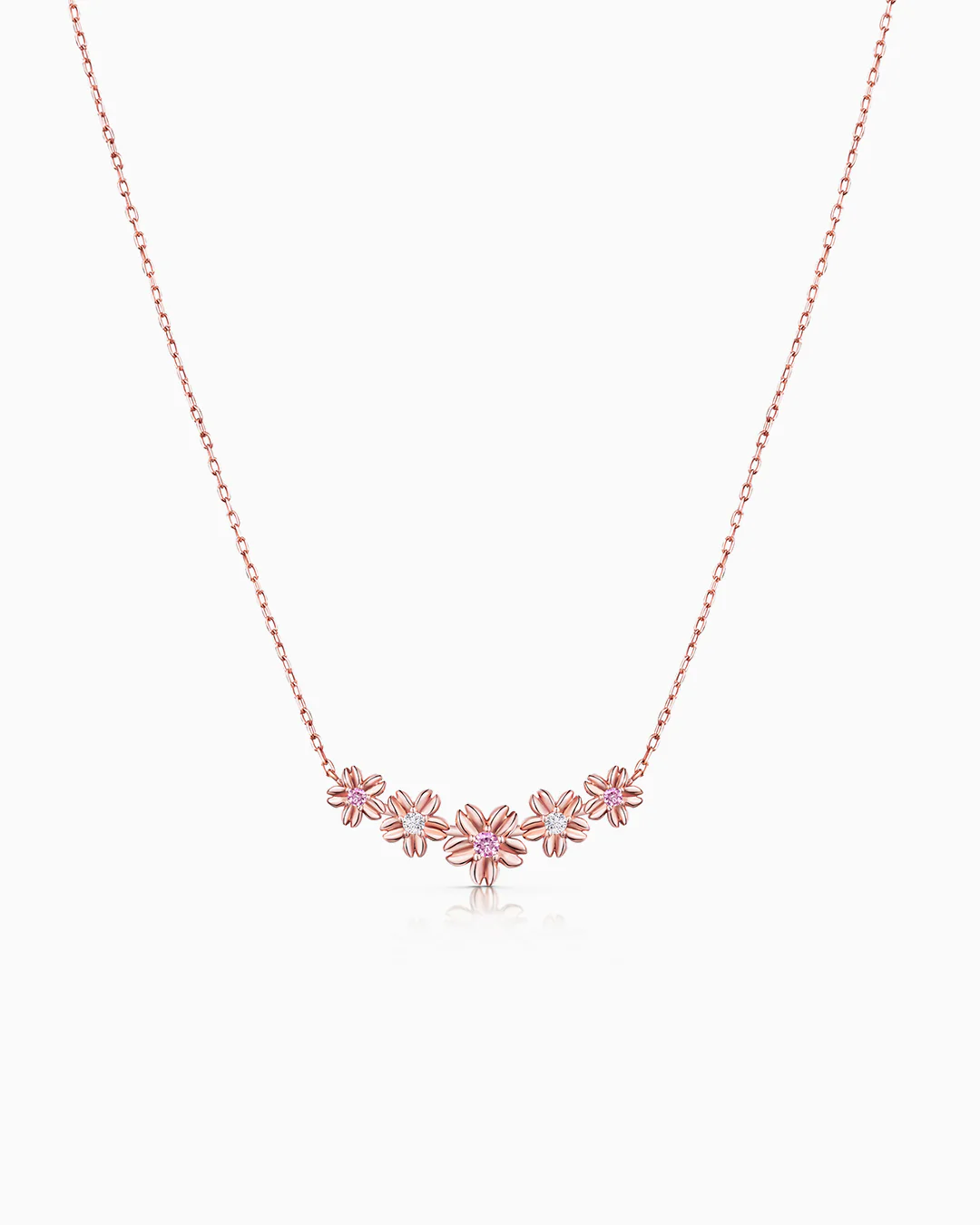 Gargantilla Sakura de Zafiros Rosas y Diamantes en Oro Rosa de 18 Kt - Image 4