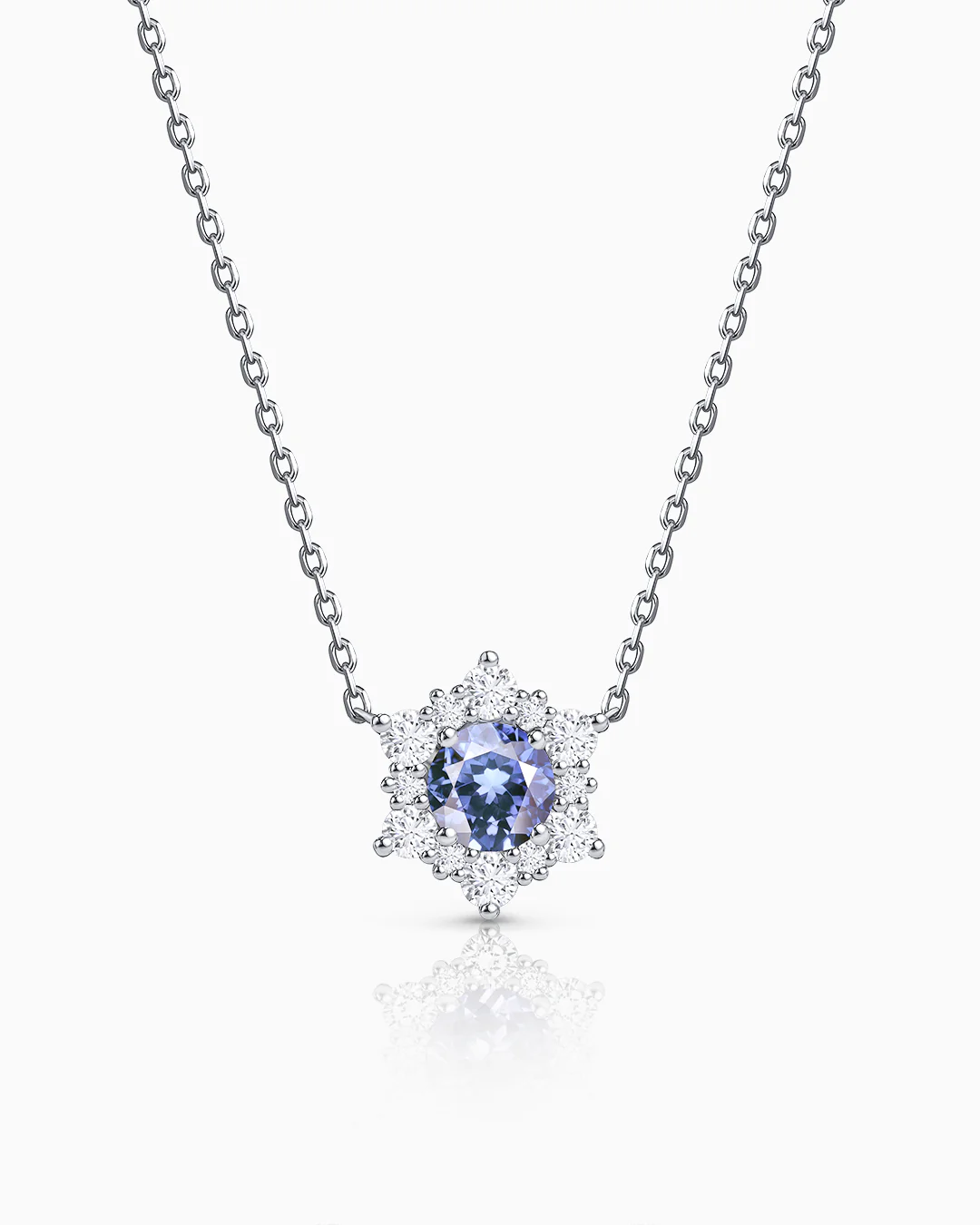 Gargantilla Spirit of the Rose de Tanzanita y Diamantes en Oro Blanco de 18 Kt