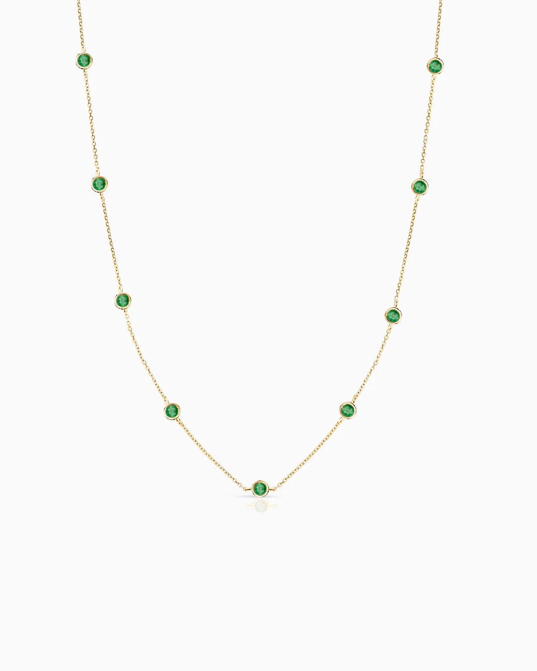 Gargantilla Stud Colors de Esmeraldas en Oro Amarillo de 18 Kt