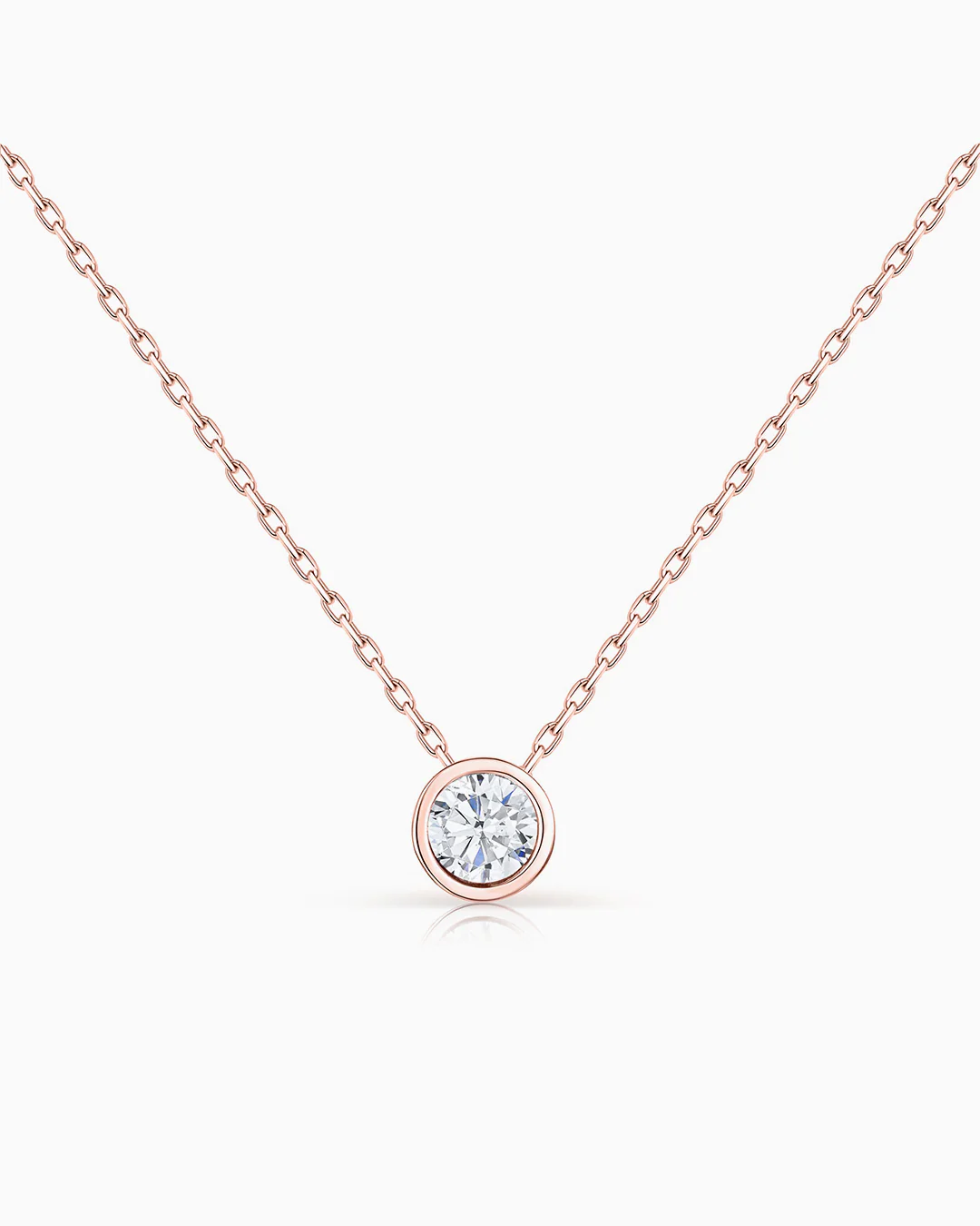 Gargantilla Stud Diamante en Oro Rosa de 18 Kt