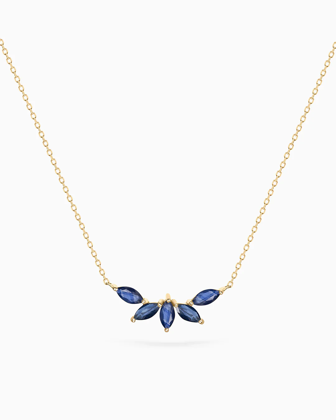Gargantilla Tri-Marquise Zafiro en Oro Amarillo de 18 Kt