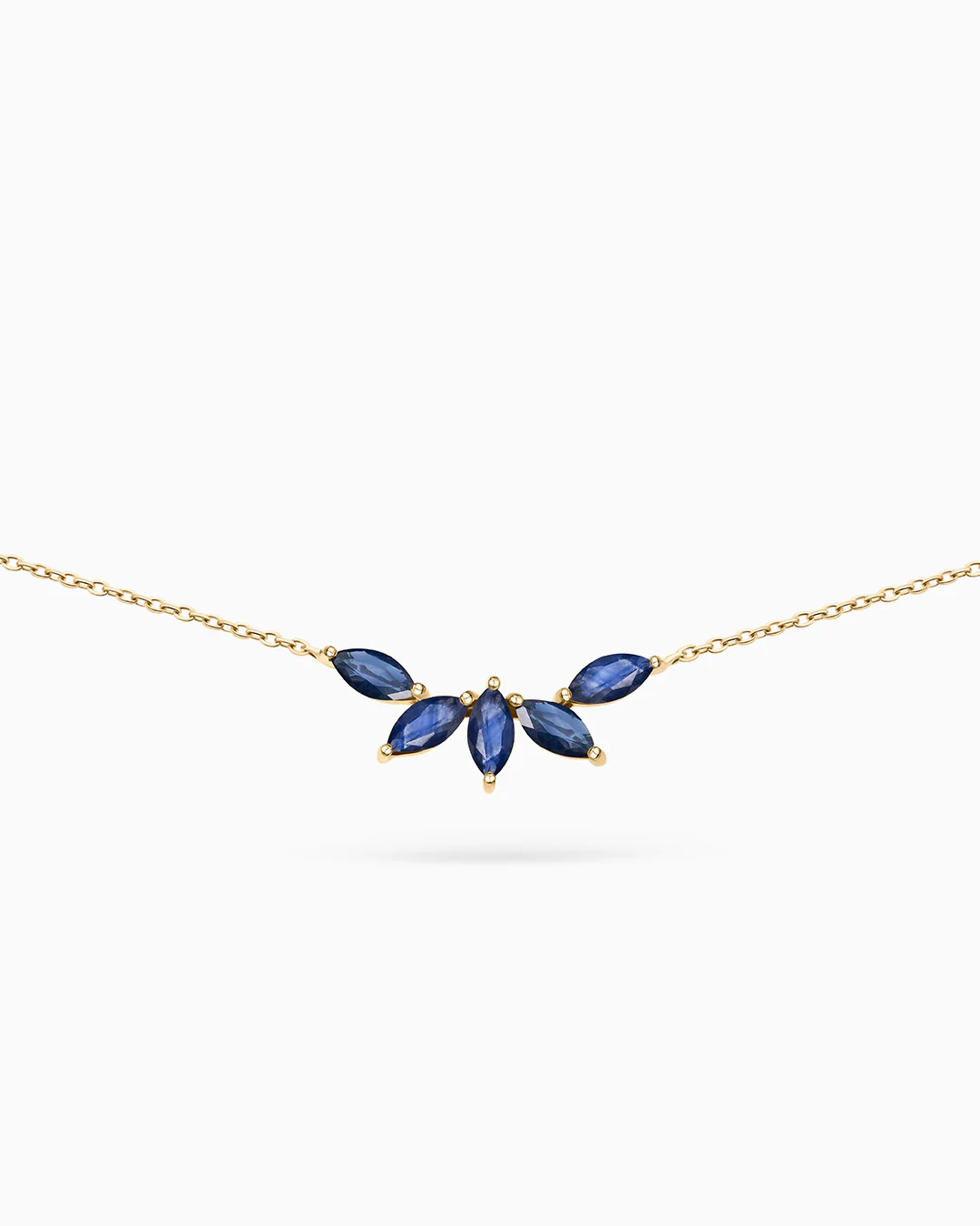 Gargantilla Tri-Marquise Zafiro en Oro Amarillo de 18 Kt - Image 4