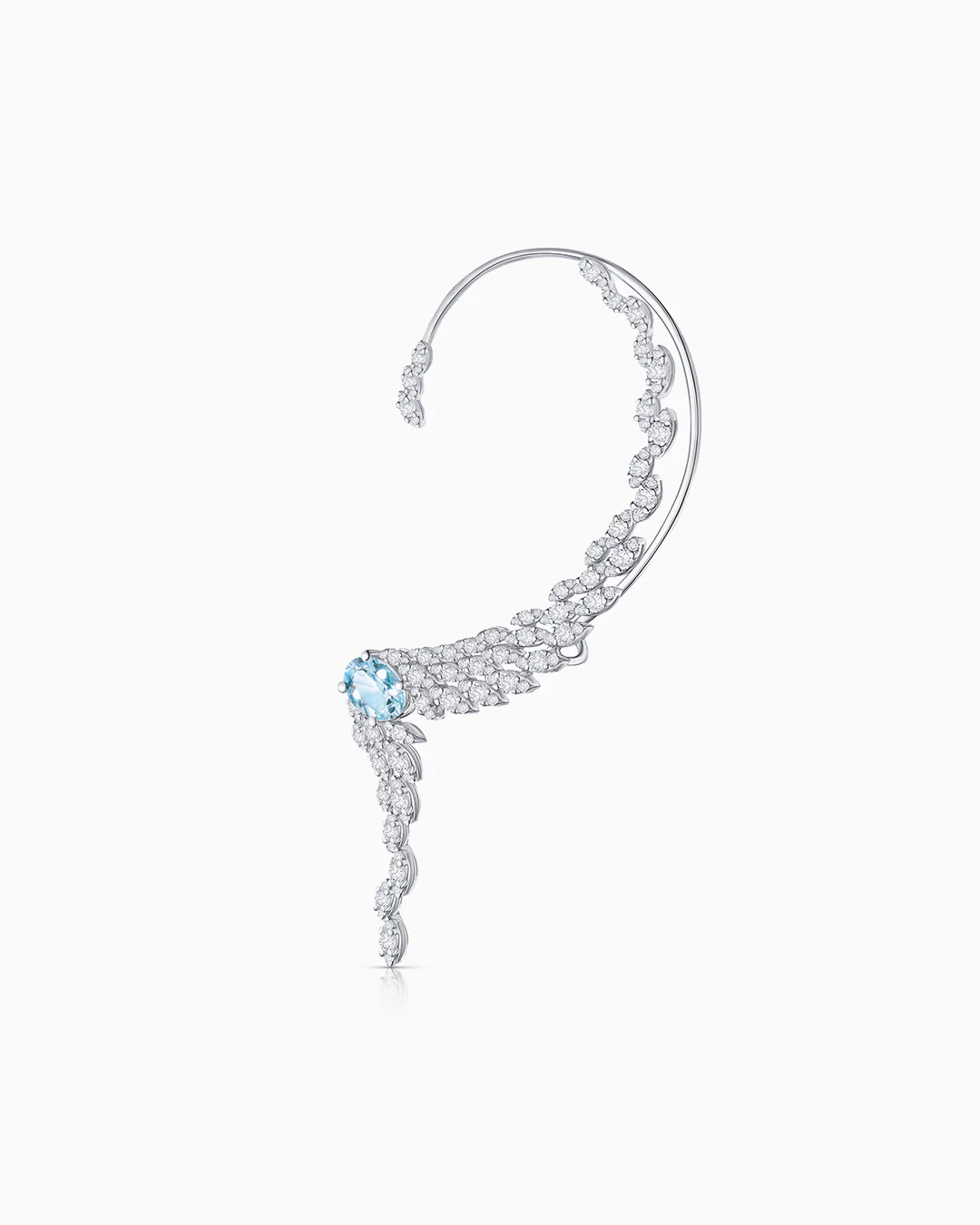 Pendiente Blue Jay de Aguamarina y Diamantes en Oro Blanco de 18 Kt - Image 4