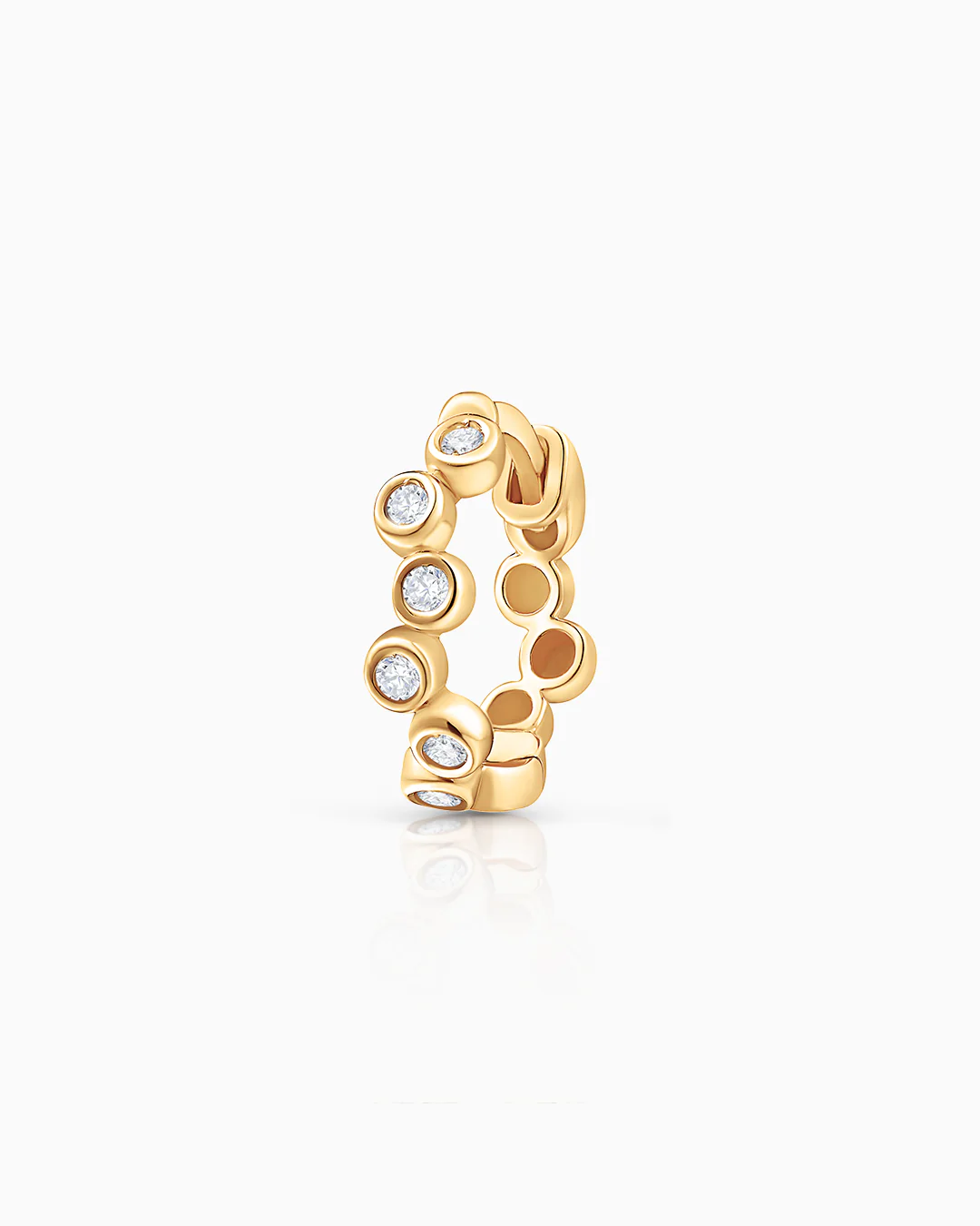Pendiente Piercing de Aro Origine Croisée de Diamantes en Oro Amarillo de 18 Kt