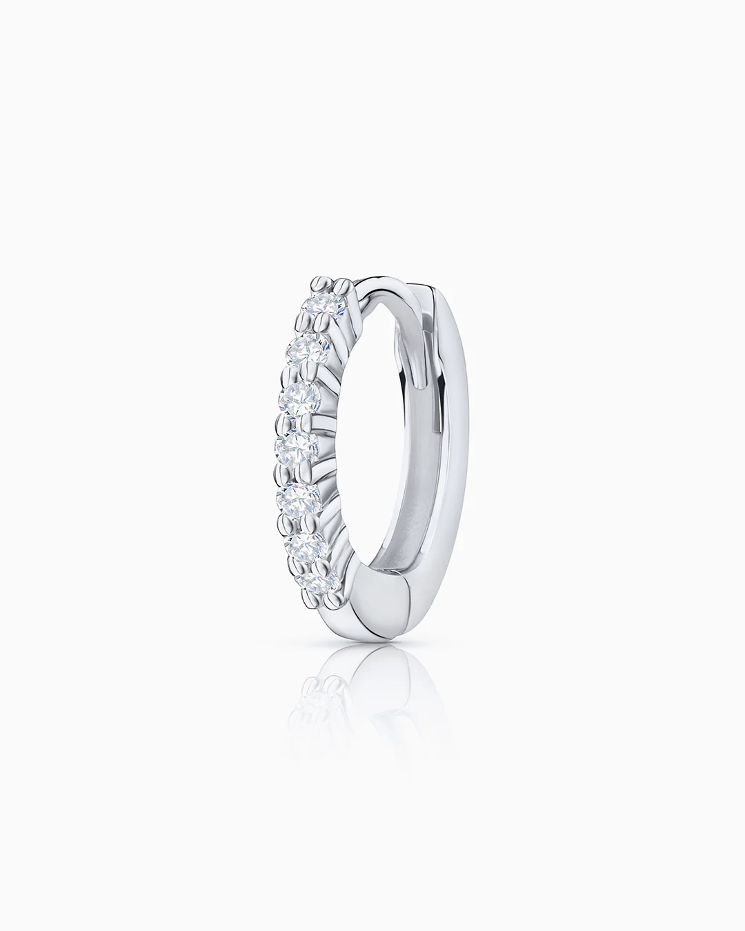 Pendiente Piercing Bold Diamonds en Oro Blanco de 18 Kt