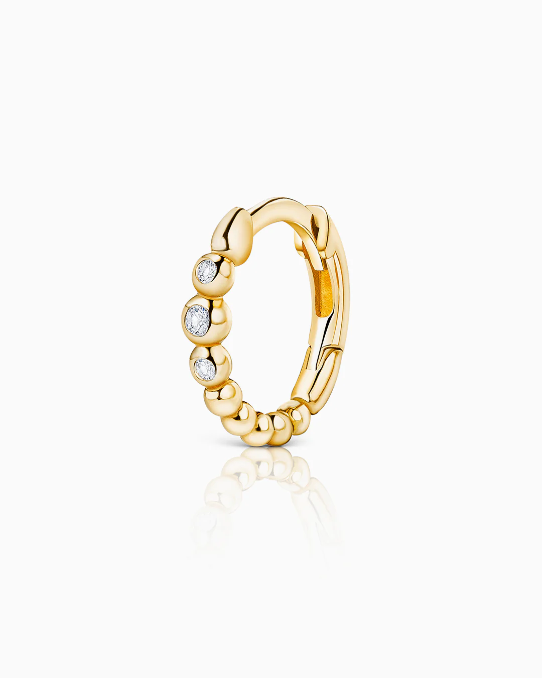 Pendiente Piercing Bubble Diamonds en Oro Amarillo de 18 Kt