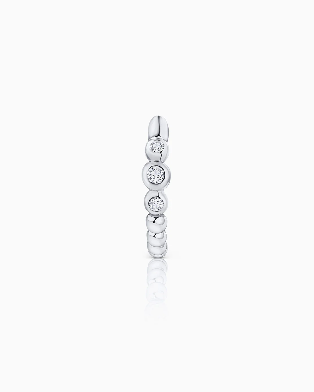 Pendiente Piercing Bubble Diamonds en Oro Blanco de 18 Kt - Image 2