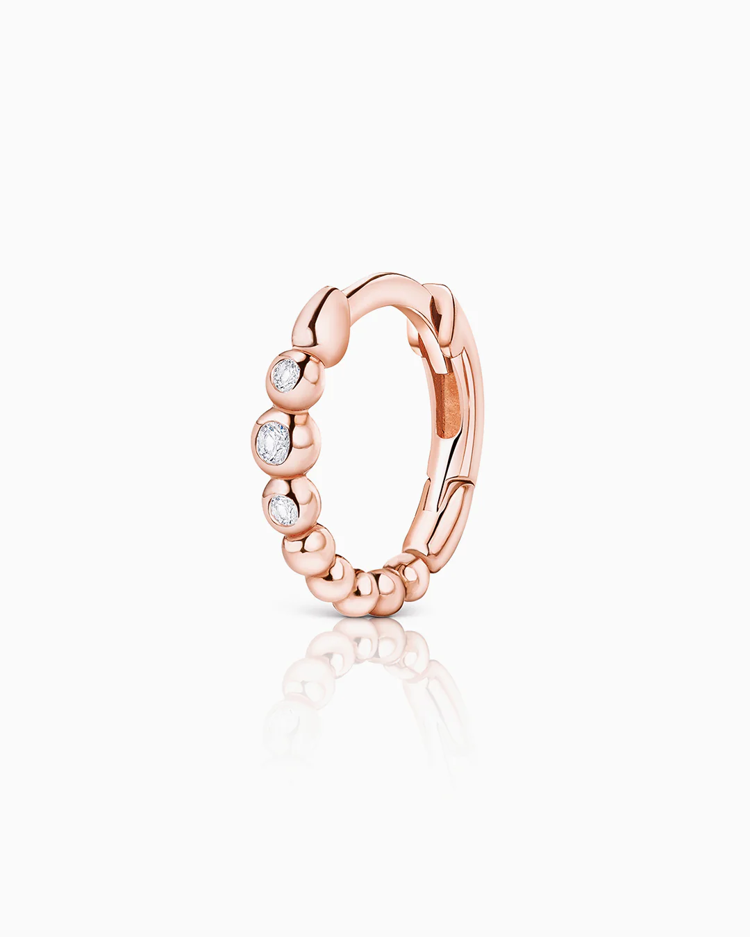 Pendiente Piercing Bubble Diamonds en Oro Rosa de 18 Kt