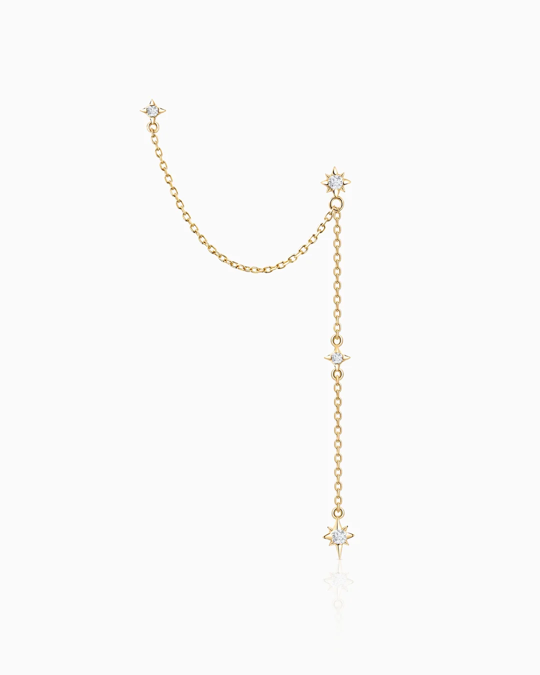Pendiente Piercing Cosmique de Diamantes en Oro Amarillo de 18 Kt