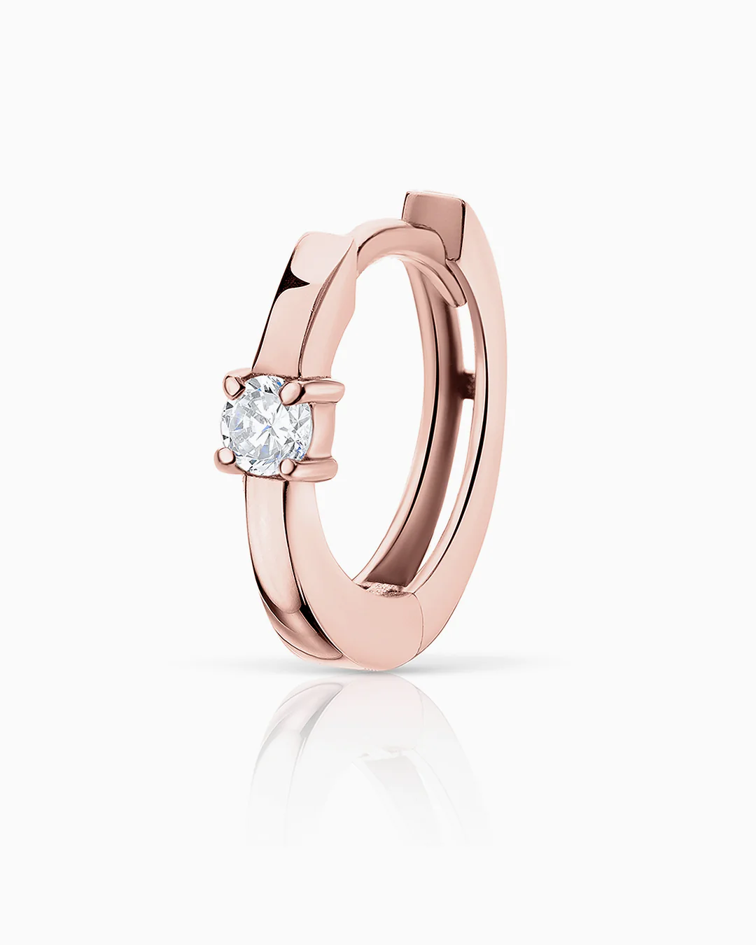 Pendiente Piercing Crax de Diamante en Oro Rosa de 18 Kt