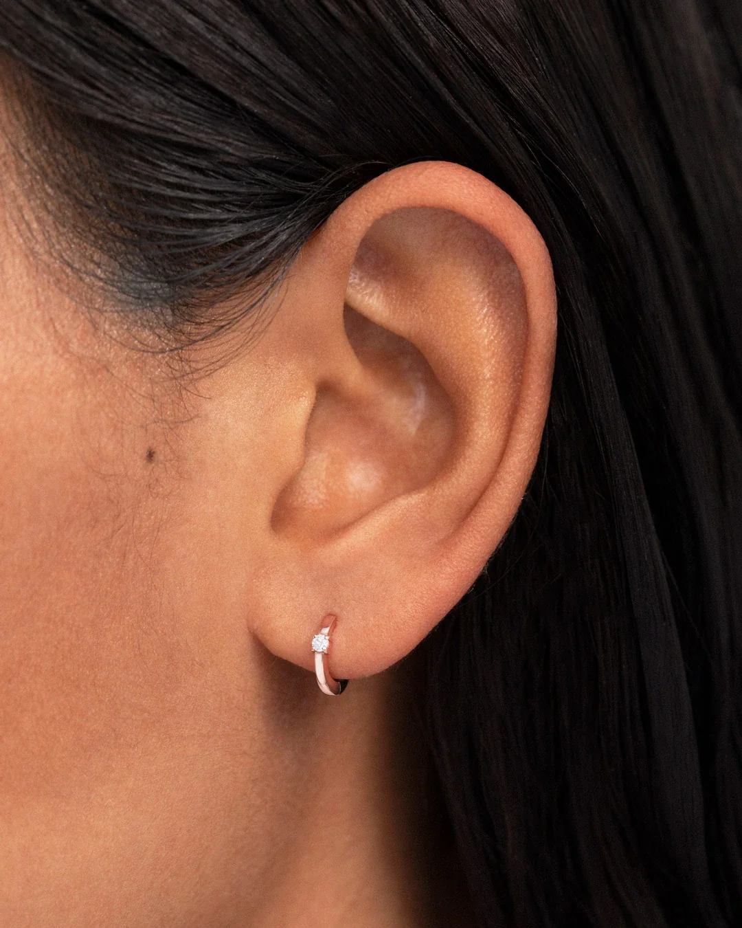 Pendiente Piercing Crax de Diamante en Oro Rosa de 18 Kt - Image 2