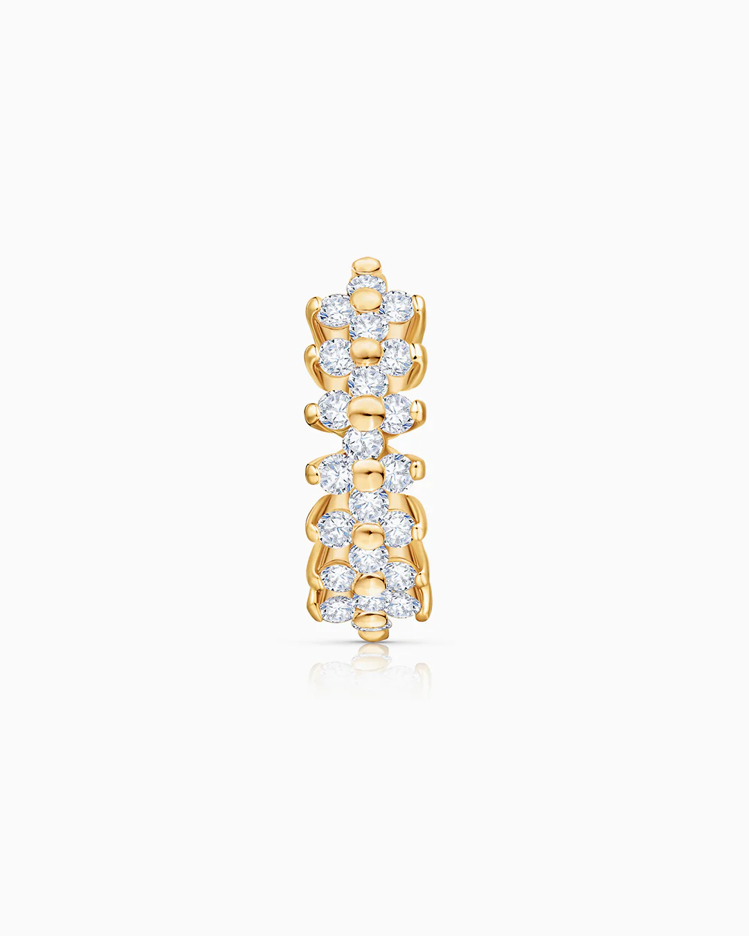 Pendiente Piercing Cross de Diamantes en Oro Amarillo de 18 Kt - Image 3