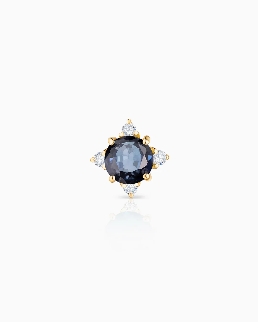 Pendiente Piercing Crown de Zafiro en Oro Amarillo de 18 Kt