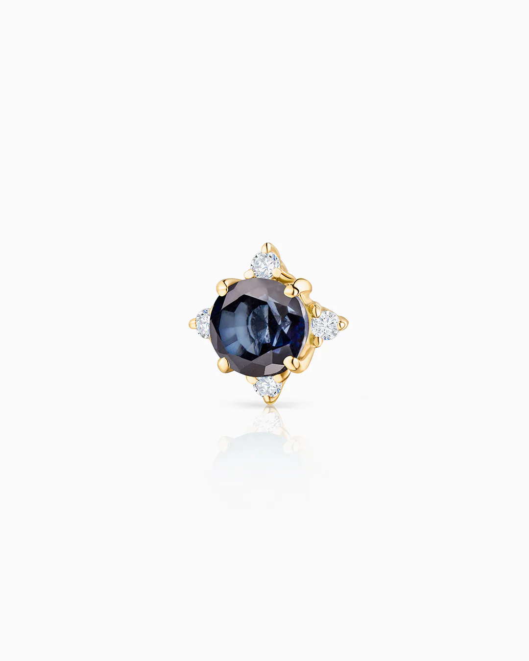 Pendiente Piercing Crown de Zafiro en Oro Amarillo de 18 Kt - Image 3