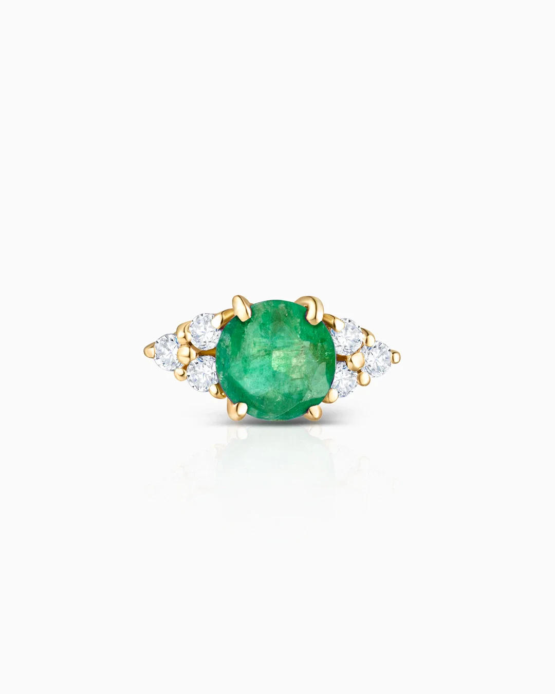 Pendiente Piercing Crown II de Esmeralda en Oro Amarillo de 18 Kt