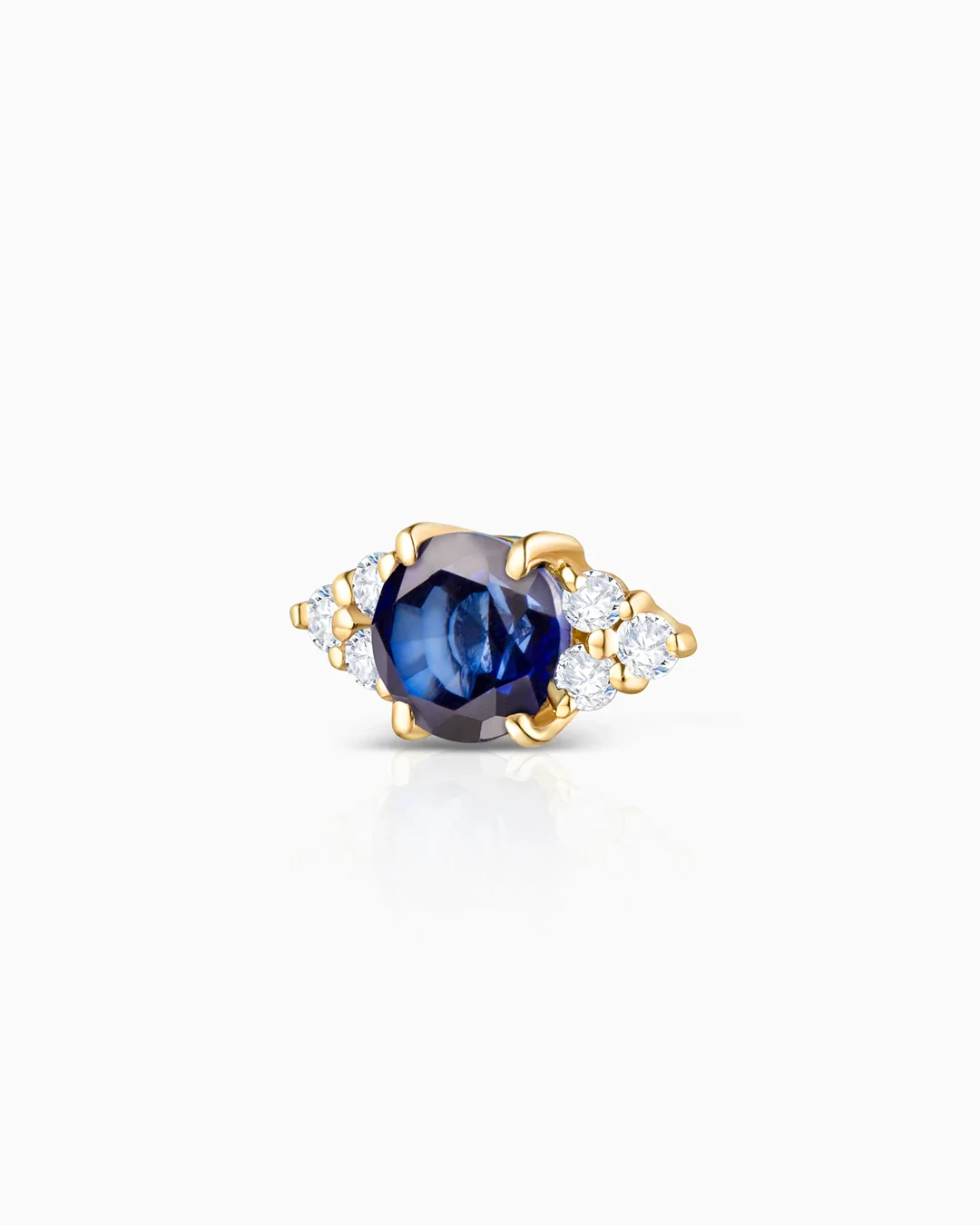 Pendiente Piercing Crown II de Zafiro en Oro Amarillo de 18 Kt - Image 4