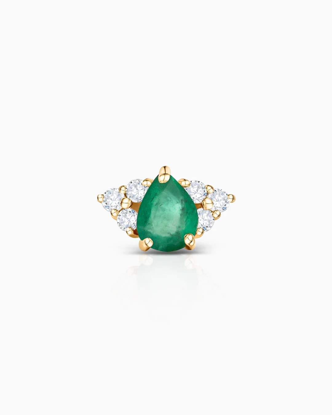 Pendiente Piercing Crown II Drops de Esmeralda en Oro Amarillo de 18 Kt