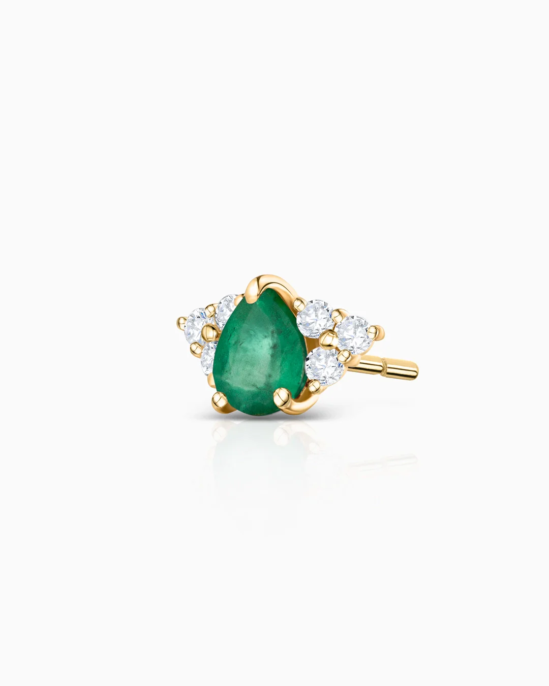 Pendiente Piercing Crown II Drops de Esmeralda en Oro Amarillo de 18 Kt - Image 4