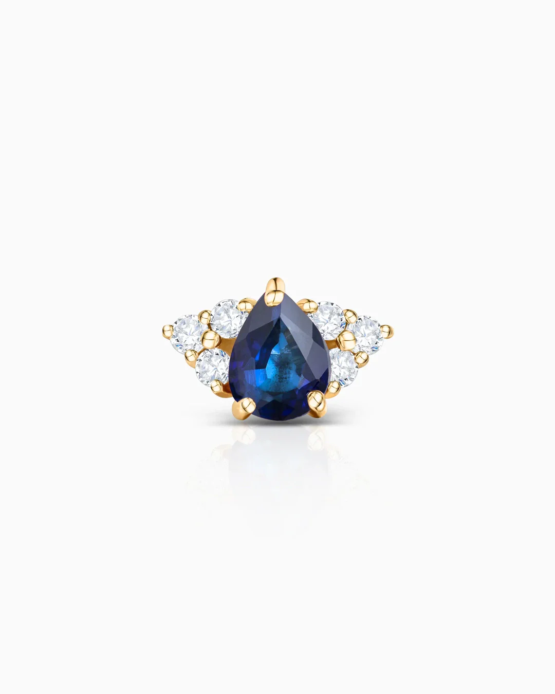 Pendiente Piercing Crown II Drops de Zafiro en Oro Amarillo de 18 Kt