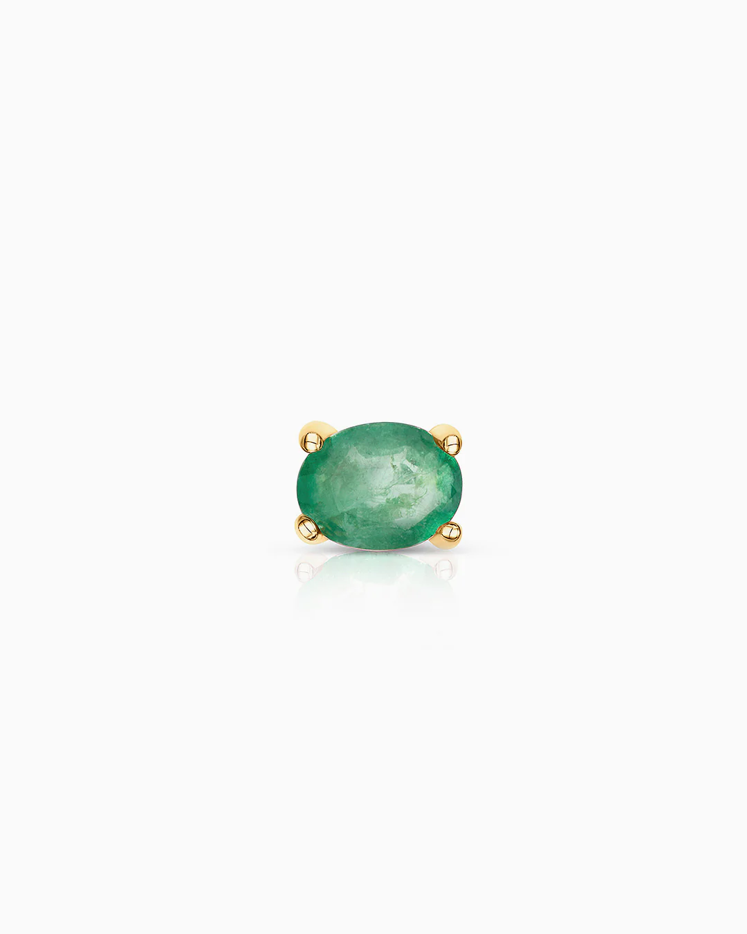 Pendiente Piercing de Esmeralda Oval Mini en Oro Amarillo de 18 Kt - Image 4