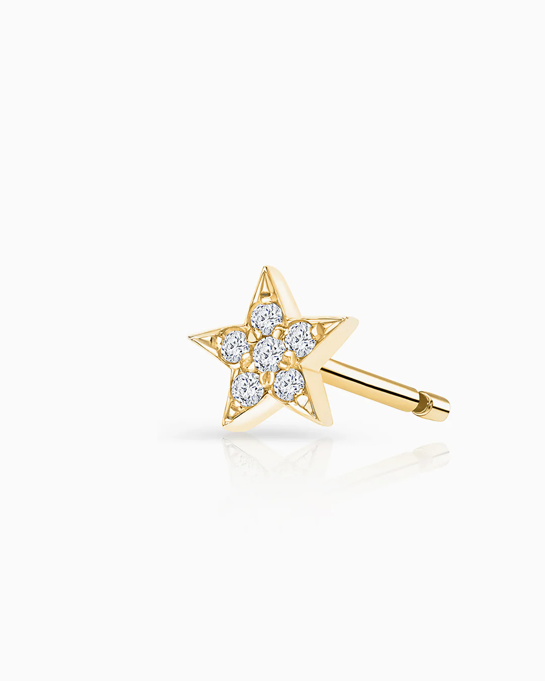 Pendiente Piercing Estrella Moon Diamonds en Oro Amarillo de 18 Kt - Image 4