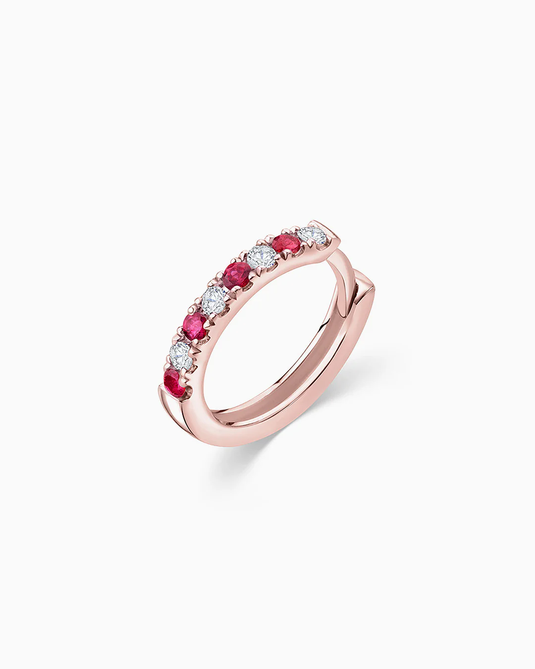 Pendiente Piercing Eternity Colors Aro de Rubíes en Oro Rosa de 18 Kt - Image 4