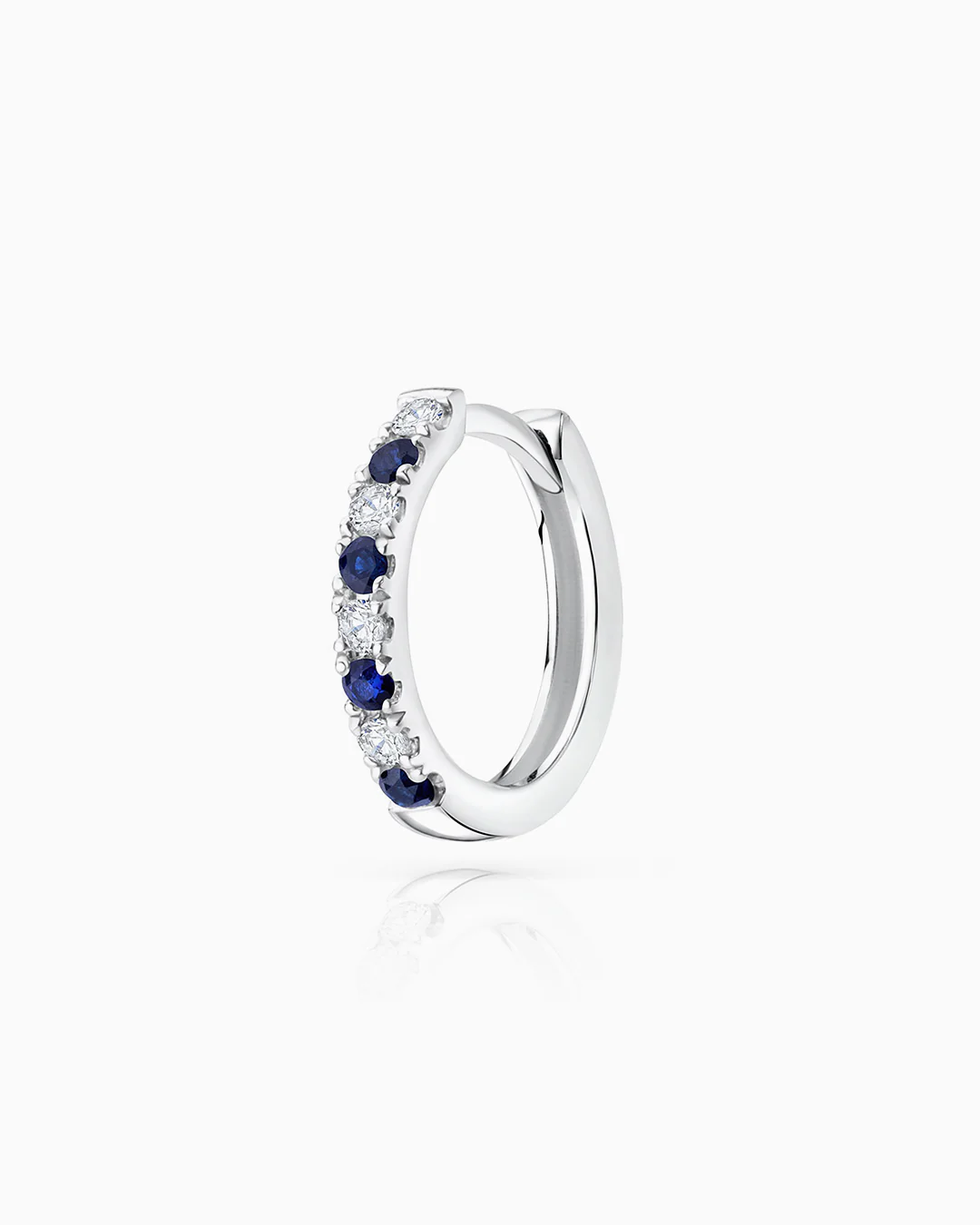Pendiente Piercing Eternity Colors Aro de Zafiro en Oro Blanco de 18 Kt