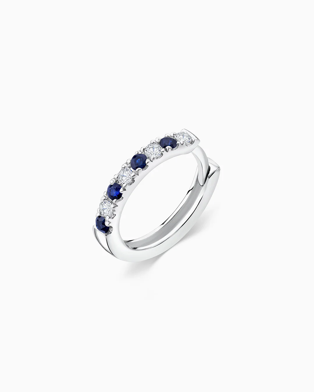 Pendiente Piercing Eternity Colors Aro de Zafiro en Oro Blanco de 18 Kt - Image 4