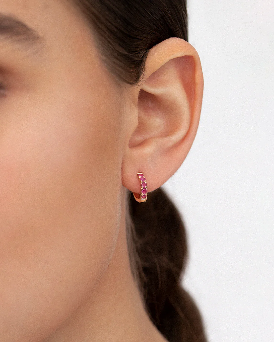 Pendiente Piercing Eternity Colors Bold de Rubí en Oro Rosa de 18 Kt - Image 2