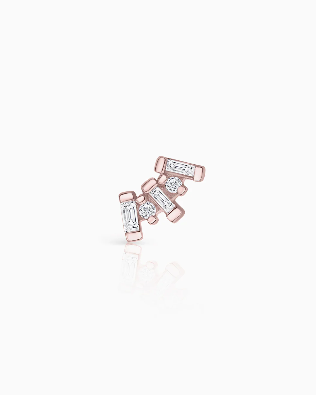 Pendiente Piercing Isabelle de Diamantes en Oro Rosa de 18 Kt
