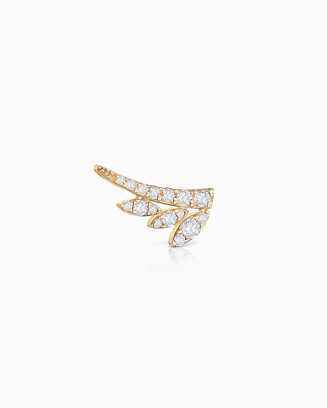 Pendiente Piercing Leaf Diamonds en Oro Amarillo de 18 Kt - Image 3