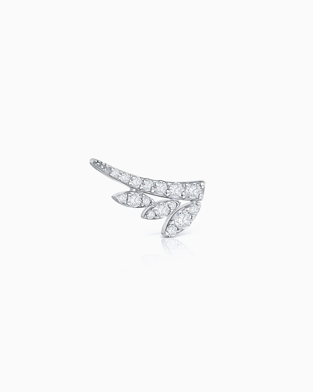 Pendiente Piercing Leaf Diamonds en Oro Blanco de 18 Kt - Image 3