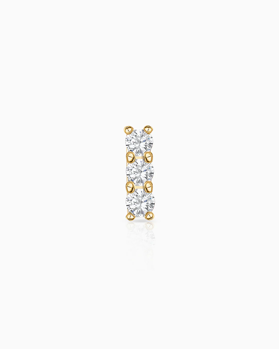 Pendiente Piercing Line Diamonds en Oro Amarillo de 18 Kt
