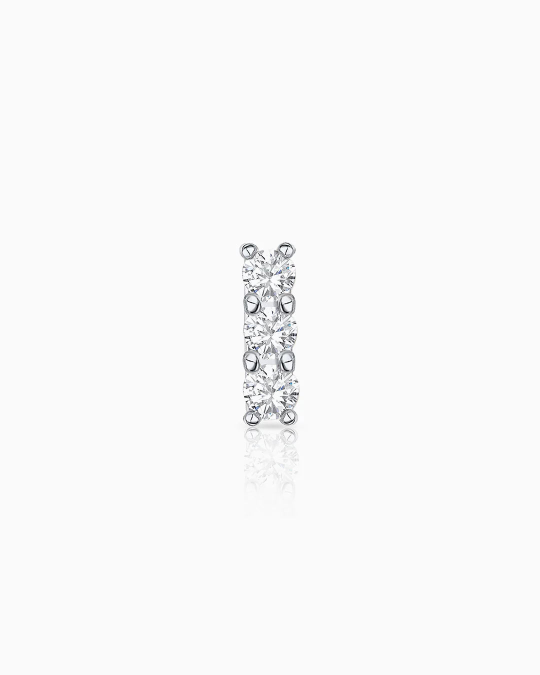 Pendiente Piercing Line Diamonds en Oro Blanco de 18 Kt