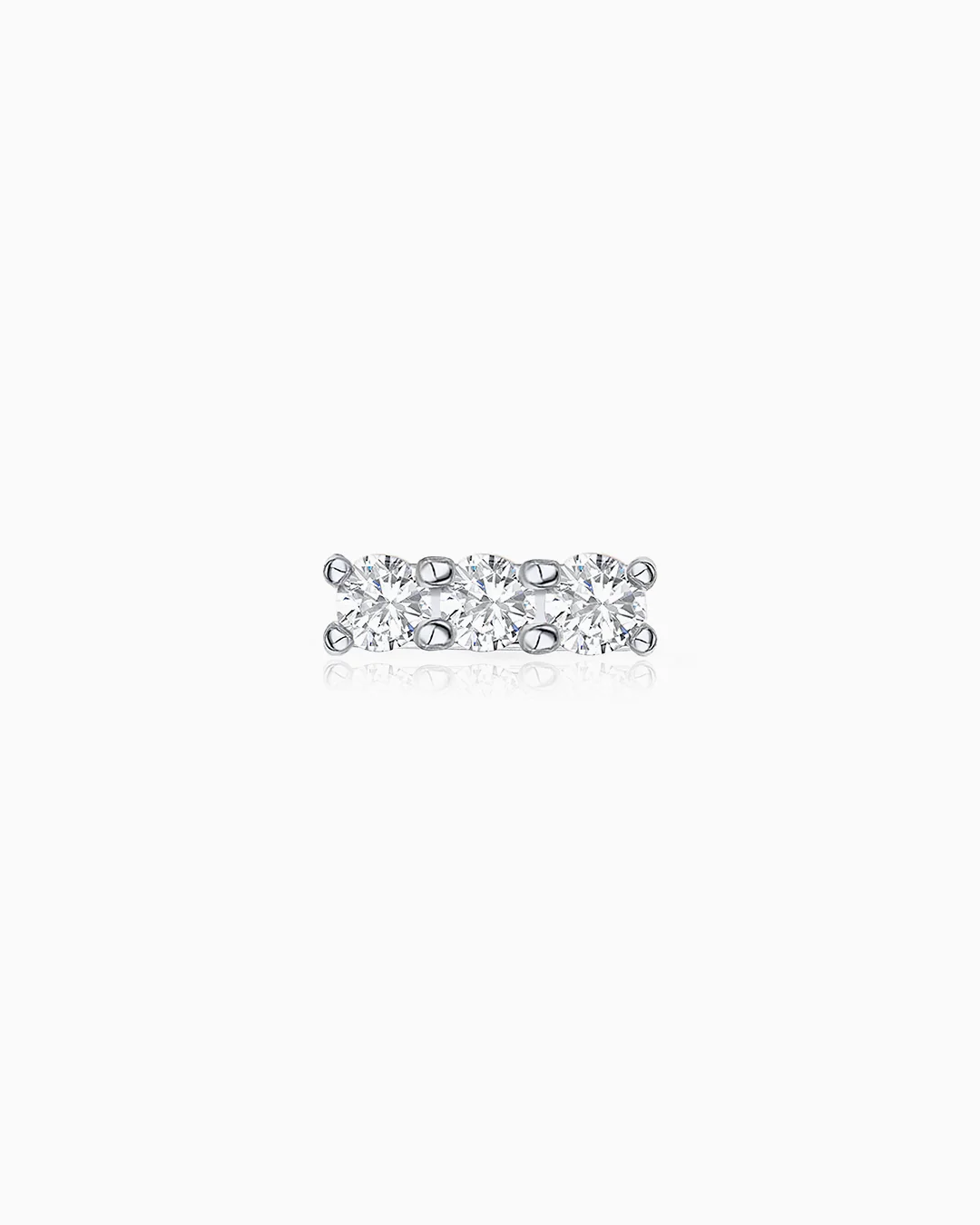 Pendiente Piercing Line Diamonds en Oro Blanco de 18 Kt - Image 3