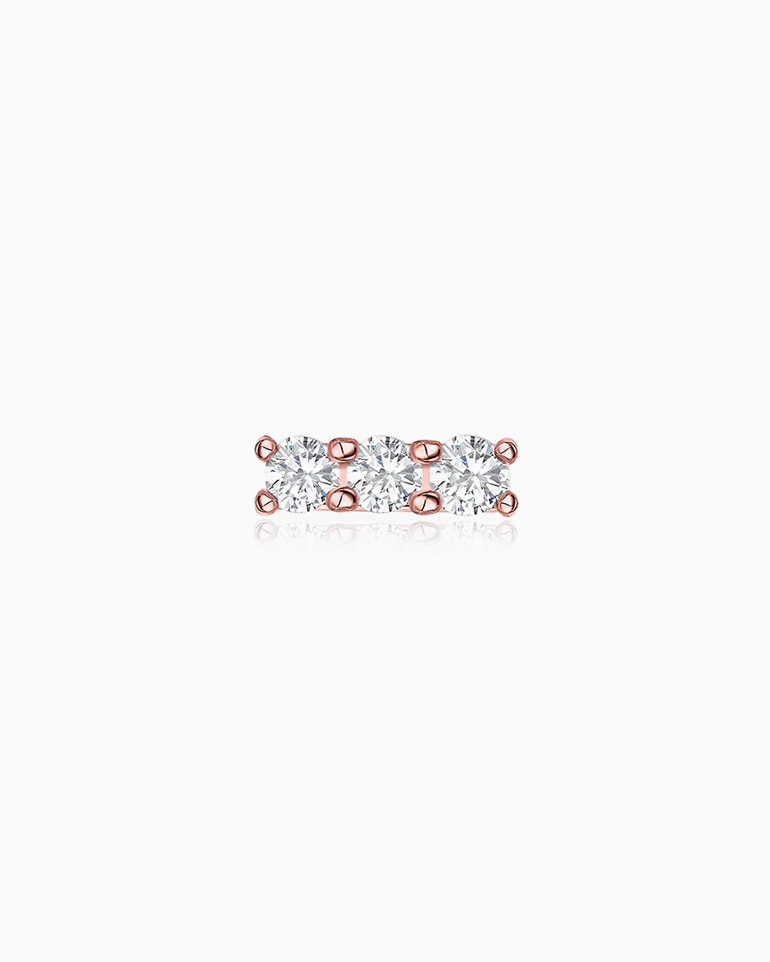 Pendiente Piercing Line Diamonds en Oro Rosa de 18 Kt - Image 4