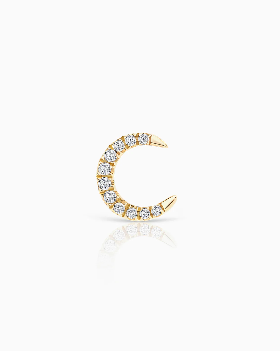 Pendiente Piercing Luna Moon Diamonds en Oro Amarillo de 18 Kt