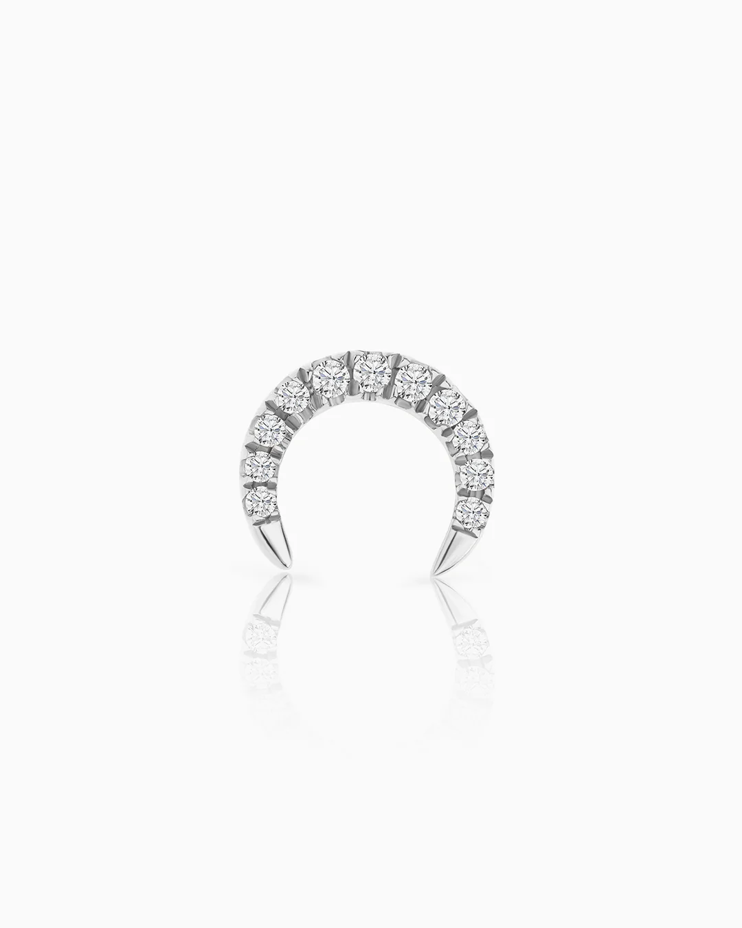 Pendiente Piercing Luna Moon Diamonds en Oro Blanco de 18 Kt - Image 3