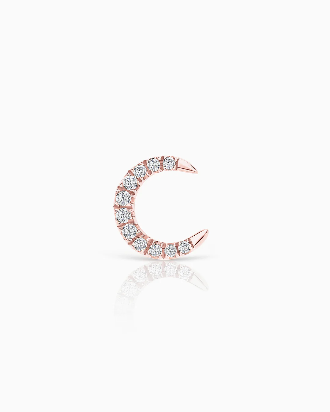 Pendiente Piercing Luna Moon Diamonds en Oro Rosa de 18 Kt