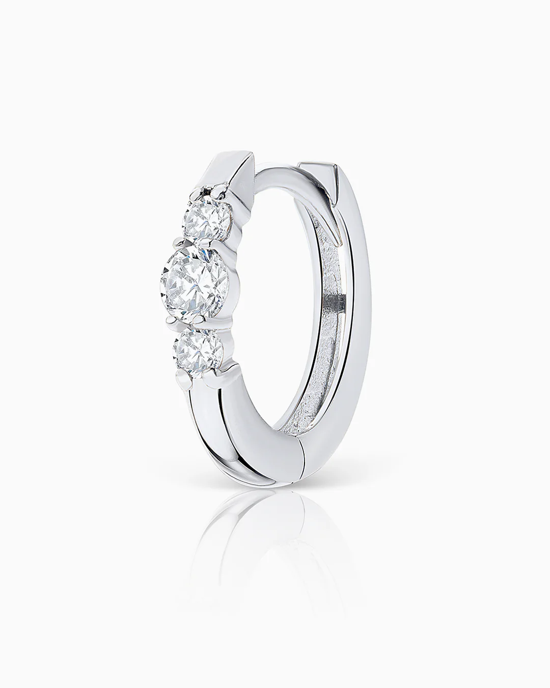 Pendiente Piercing Memphis de Diamantes en Oro Blanco de 18 Kt