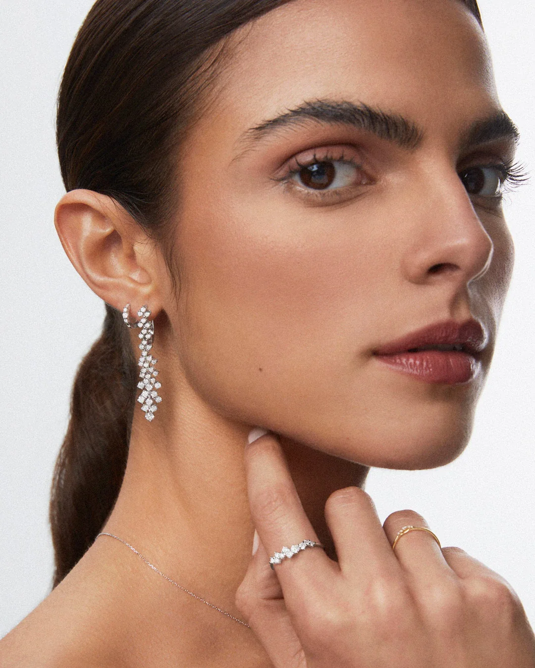 Pendiente Piercing Memphis de Diamantes en Oro Blanco de 18 Kt - Image 5