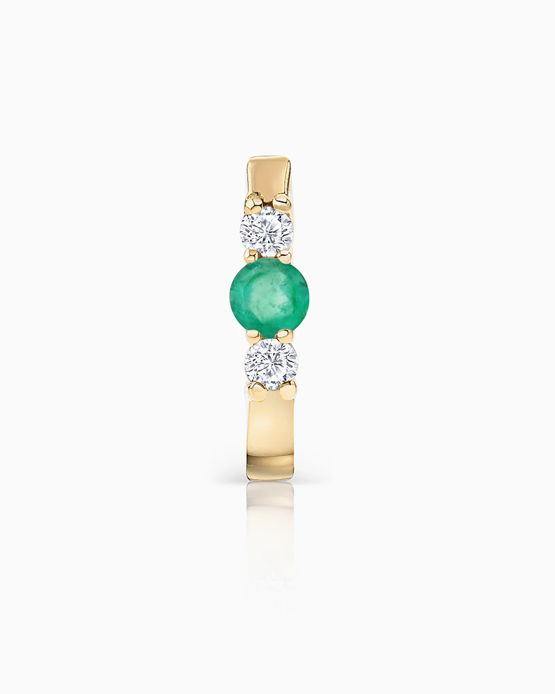 Pendiente Piercing Memphis de Esmeralda y Diamantes en Oro Amarillo de 18 Kt - Image 4