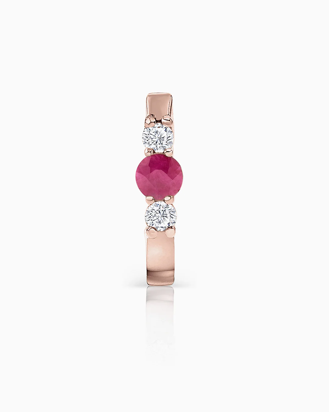 Pendiente Piercing Memphis de Rubí y Diamantes en Oro Rosa de 18 Kt - Image 4
