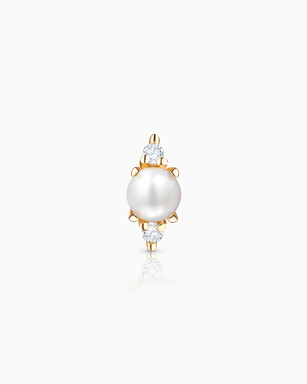 Pendiente Piercing Midnight Holly de Perla y Diamantes en Oro Amarillo de 18 Kt - Image 4