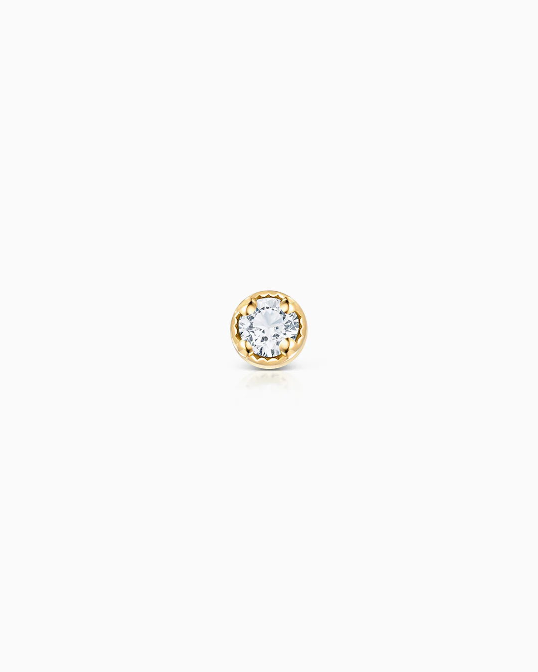 Pendiente Piercing Milgrain Petit de Diamante en Oro Amarillo de 18 Kt