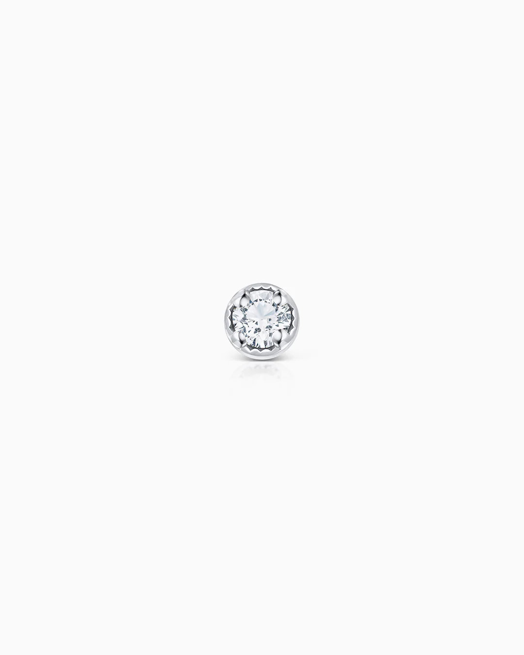 Pendiente Piercing Milgrain Petit de Diamante en Oro Blanco de 18 Kt