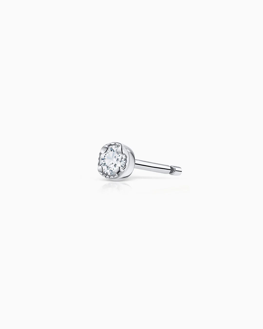 Pendiente Piercing Milgrain Petit de Diamante en Oro Blanco de 18 Kt - Image 4