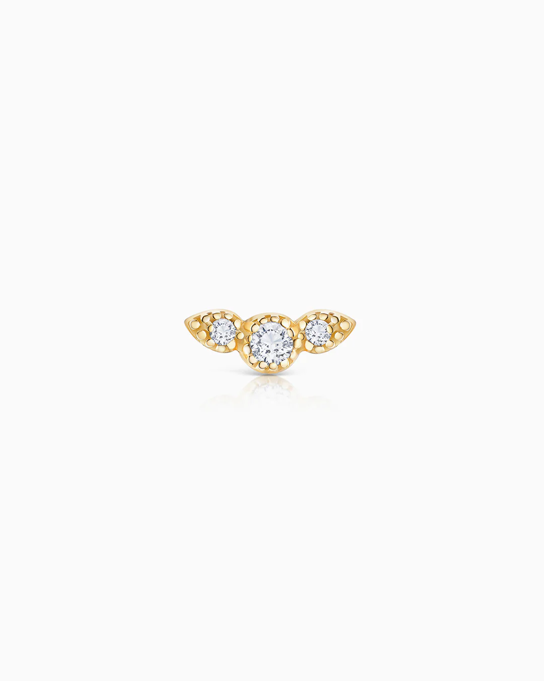 Pendiente Piercing Milgrain Wings de Diamantes en Oro Amarillo de 18 Kt