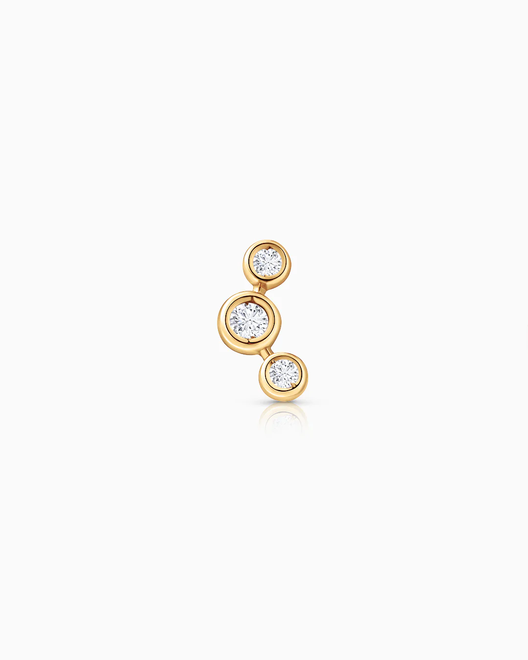 Pendiente Piercing Origine Arquée de Diamantes en Oro Amarillo de 18 Kt