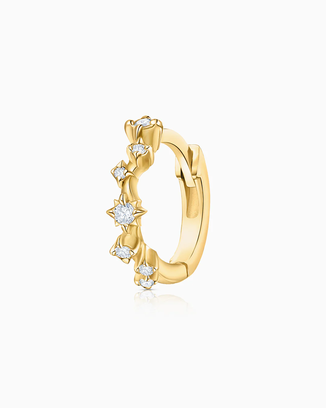 Pendiente Piercing Pebble Diamonds en Oro Amarillo de 18 Kt